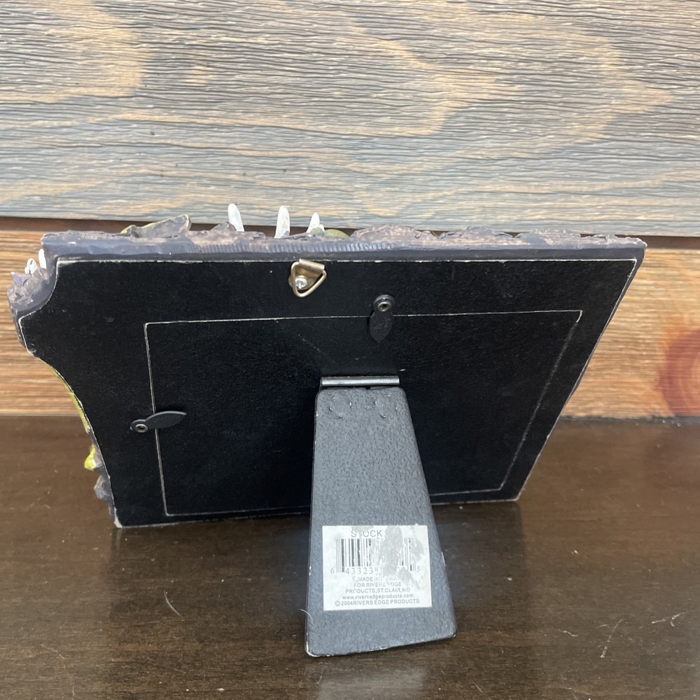 Rustic Cabin Style Photo Frame 3.5" x 5" Buck 3D Free Standing Ceramic Realism - Picture 11 of 16
